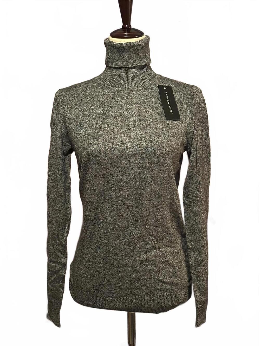 NWT Andrew Marc Gray Turtleneck Sweater Size S